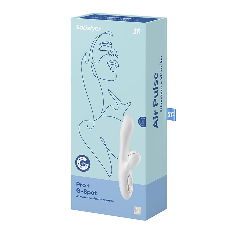Satisfyer Pro + G-Spot - White - White 22 cm USB Rechargeable Rabbit Vibrator with Touch-Free Clitoral Stimulator