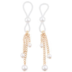 Sex & Mischief Pearl Nipple Ties - Gold/Pearl Nipple Restraints - Set of 2