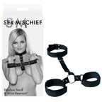 Sex & Mischief Shadow Neck and Wrist Restraint - Black Restraints