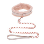 Sex & Mischief Peaches n CreaMe Fur Collar & Leash - Peach Restraint