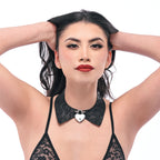 Sex & Mischief Heartbound Lace Day Collar - Black Submission Collar