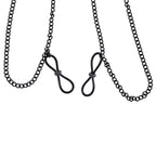 Sex & Mischief Lace Collar with Nipple Ties - Black Neck and Nipple Restraints