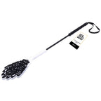 Sex & Mischief Lace Silicone Crop - Black/White 50 cm Crop Whip