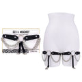 Sex & Mischief Chain Lace Garters - Black/Metal Garters