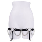 Sex & Mischief Chain Lace Garters - Black/Metal Garters