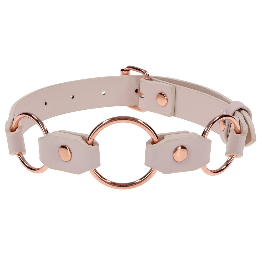Sex & Mischief Peaches n CreaMe Ring Day Collar - Peach Bondage Collar