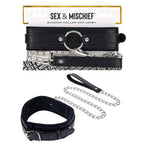 S&M Shadow Collar and Leash - Black Neck Restraint and Leash