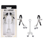 S&M Shadow Bell Nipple and Clit Jewelry - Metal Nipple Clamps and Clitoris Clamp