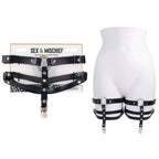 S&M Shadow Garters - Black Leg Garters