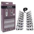 EDGE Body Zipper Clothes Pins - Chrome Chrome Pins - Set of 16