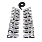 EDGE Body Zipper Clothes Pins - Chrome Chrome Pins - Set of 16