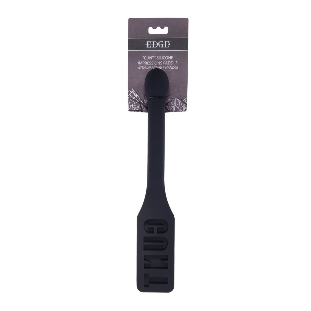 EDGE CUNT Silicone Paddle - Black Silicone Paddle with Insertable Handle