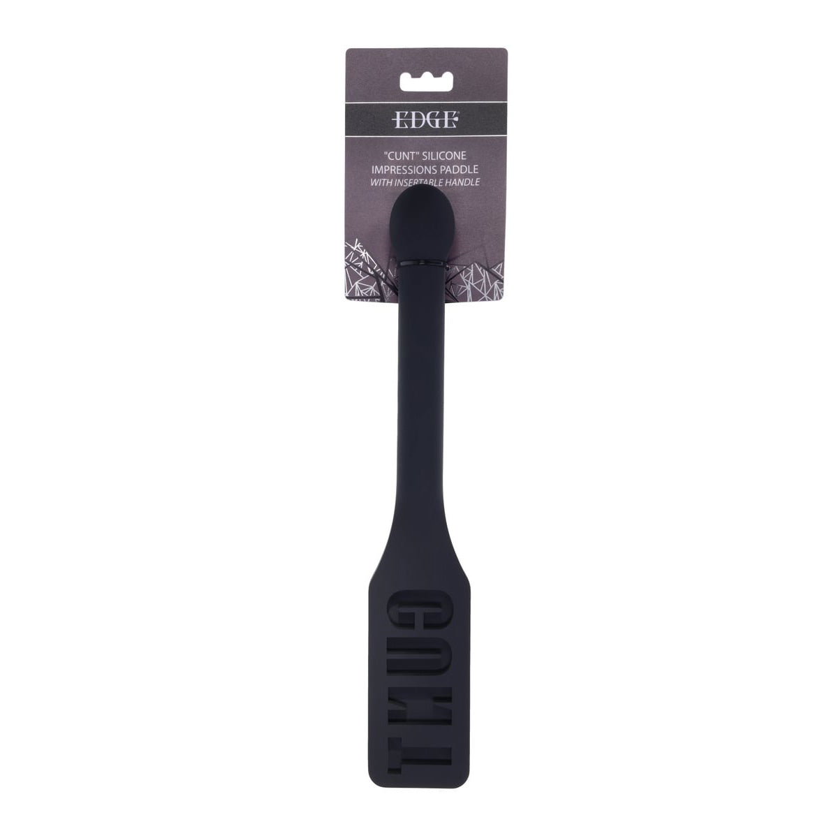 EDGE CUNT Silicone Paddle - Black Silicone Paddle with Insertable Handle