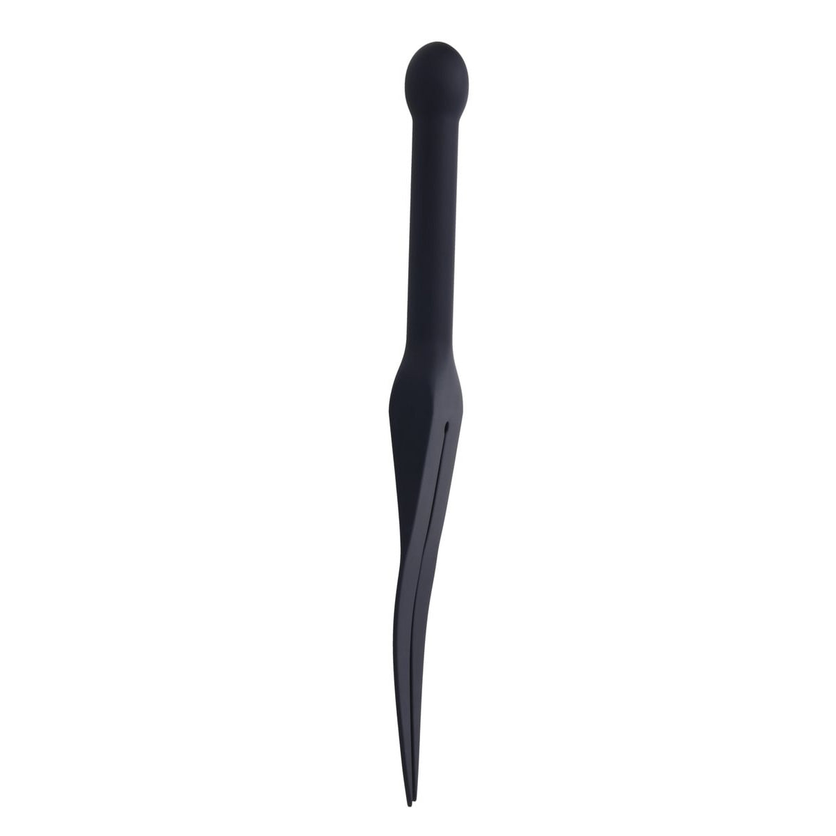 EDGE Silicone Tawse - Black Silicone Tawse Whip with Insertable Handle
