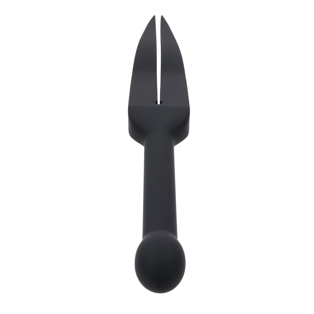 EDGE Silicone Tawse - Black Silicone Tawse Whip with Insertable Handle