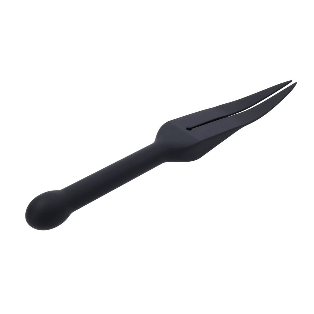 EDGE Silicone Tawse - Black Silicone Tawse Whip with Insertable Handle