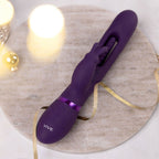 VIVE Mika - Purple - Purple 23.2 cm USB Rechargeable Rabbit Vibrator with Flapping Shaft
