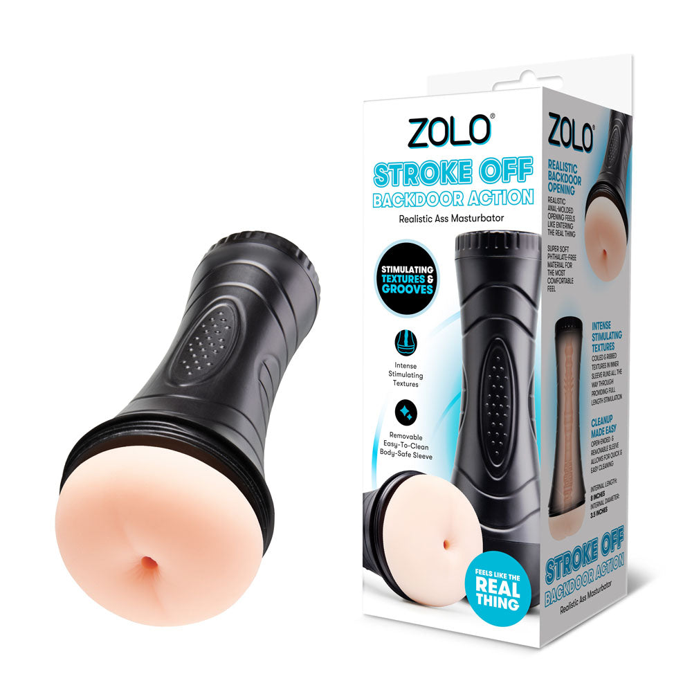 Zolo STROKE OFF Backdoor Action - Flesh Anal Stroker